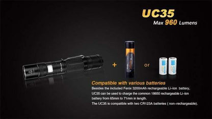 Fenix UC35 - 960Lumens - USB rechargeable Site Officiel FENIX® - Votre boutique en ligne Fenix®