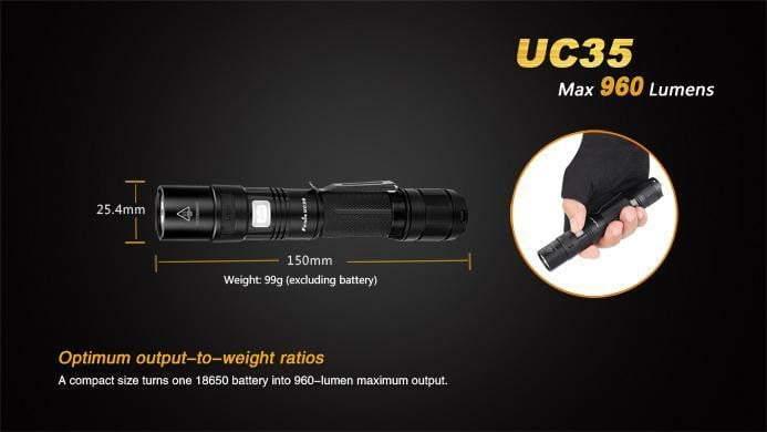 Fenix UC35 - 960Lumens - USB rechargeable Site Officiel FENIX® - Votre boutique en ligne Fenix®