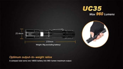 Fenix UC35 - 960Lumens - USB rechargeable Site Officiel FENIX® - Votre boutique en ligne Fenix®