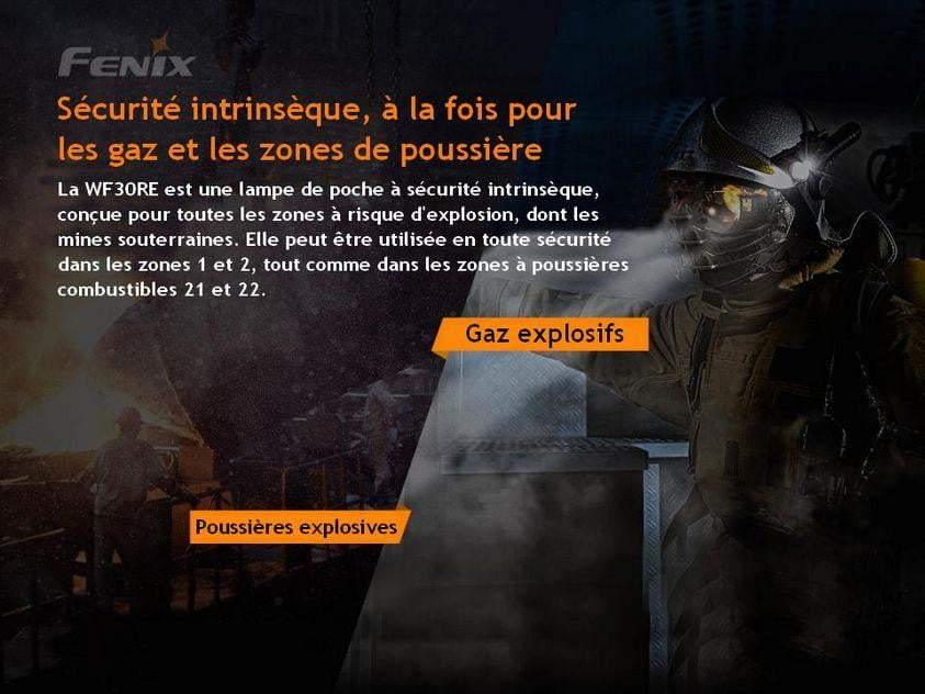 Fenix WF30RE lampe torche à sécurité intrinsèque - 170m de portée Site Officiel FENIX® - Votre boutique en ligne Fenix®