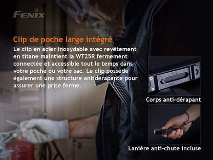 Fenix WT25R lampe professionnelle rechargeable à tête pivotante - 1000 lumens Site Officiel FENIX® - Votre boutique en ligne Fenix®