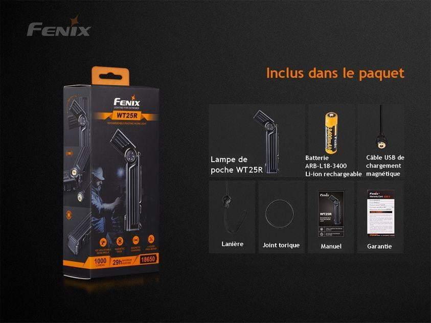 Fenix WT25R lampe professionnelle rechargeable à tête pivotante - 1000 lumens Site Officiel FENIX® - Votre boutique en ligne Fenix®