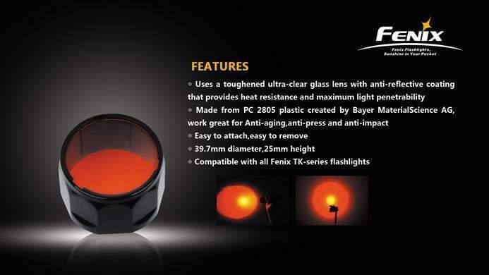 Filtre rouge AD301R LD-PD Site Officiel FENIX® - Votre boutique en ligne Fenix®