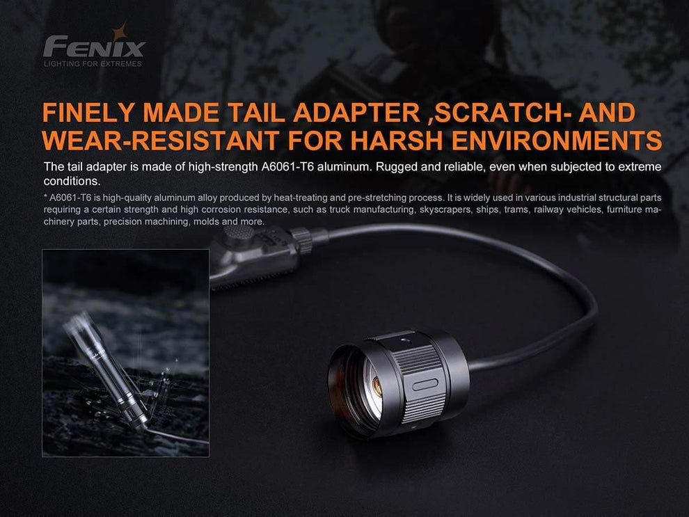 Fenix AER-02 V2.0 – Interrupteur à Distance Tactique Pour Lampes Torches, Pression Silencieuse, IP68, Compatible PD35 TK15