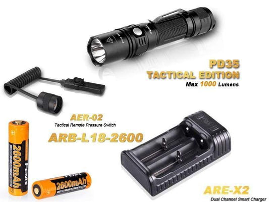 Pack Fenix PD35 Tactical édition - 1000 Lumens Site Officiel FENIX® - Votre boutique en ligne Fenix®