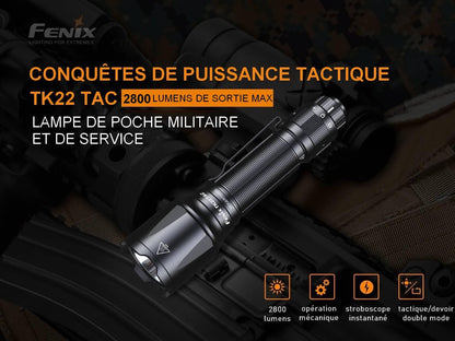 TK22 TAC - LAMPE DE POCHE TACTIQUE Revendeur Officiel Lampes FENIX depuis 2008 | Votre Boutique en ligne FENIX®