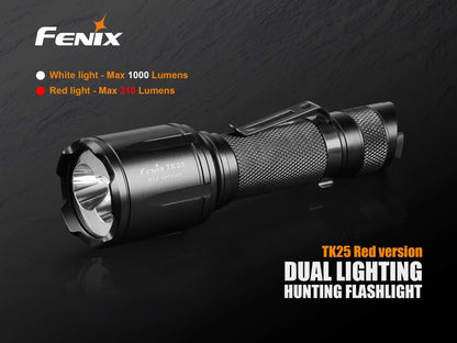 TK25 Red Version - 1000 Lumens blanc et 310 Lumens rouge Site Officiel FENIX® - Votre boutique en ligne Fenix®