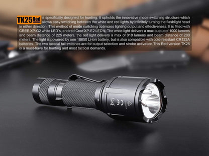 TK25 Red Version - 1000 Lumens blanc et 310 Lumens rouge Site Officiel FENIX® - Votre boutique en ligne Fenix®