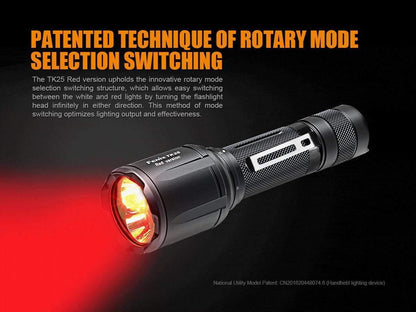 TK25 Red Version - 1000 Lumens blanc et 310 Lumens rouge Site Officiel FENIX® - Votre boutique en ligne Fenix®